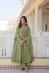 KA 1089 Russian Silk Anarkali Kurtis With Bottom Dupatta Wholesale Market In Surat 